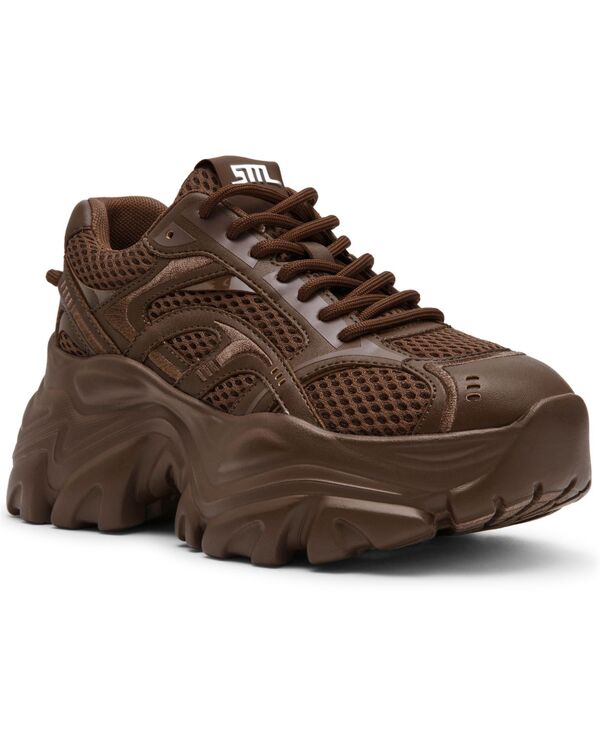 スティーブ マデン レディース シューズ スニーカー プラットホーム スピード競技 Steve Madden Women\u0027s Ripper Platform Lace-Up Sneakers Brown 赤銅色