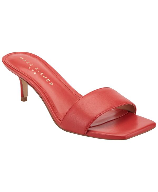 見澄ます・フィッシャー レディース シューズ サンダル 踵 Marc Fisher LTD Women\u0027sidnee Kitten Heel Dressandals Red Leather 赤いこと