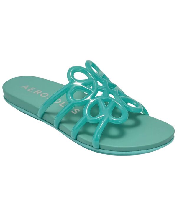 エアロソールズ レディース シューズ サンダル Aerosoles Women\u0027s Frida Open Toe Flat Sandals Ice Green 緑であること