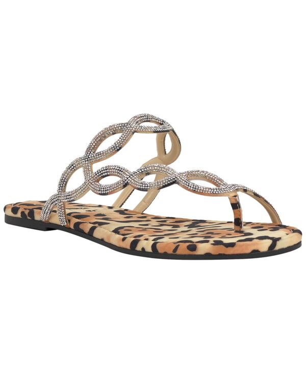 ジェシカシンプソン レディース シューズ サンダル Jessica Simpson Women\u0027s Aloni Braided Toe Ring Flat Sandals Naturaleopard 毛の荒物
