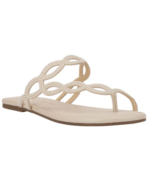 ジェシカシンプソン レディース シューズ サンダル Jessica Simpson Women\u0027s Aloni Braided Toe Ring Flat Sandalsoft Ivory Shimmer 象牙色