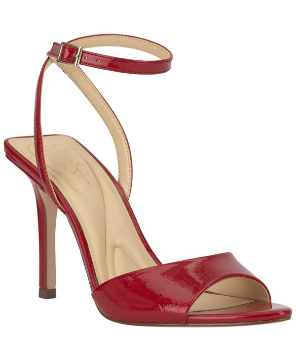 ジェシカシンプソン レディース シューズ サンダル Jessica Simpson Women\u0027s Davara Stiletto Dressandals Red Muse Crinkle Patent 赤いこと