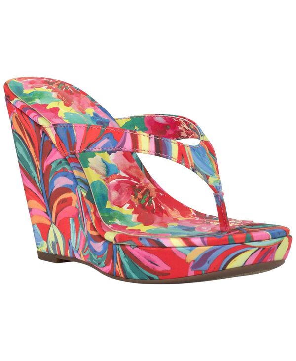 ジェシカシンプソン レディース シューズ サンダル Jessica Simpson Women\u0027s Jyseta Thong Wedge Sandals Multi Paisley Satin マルチ色合い