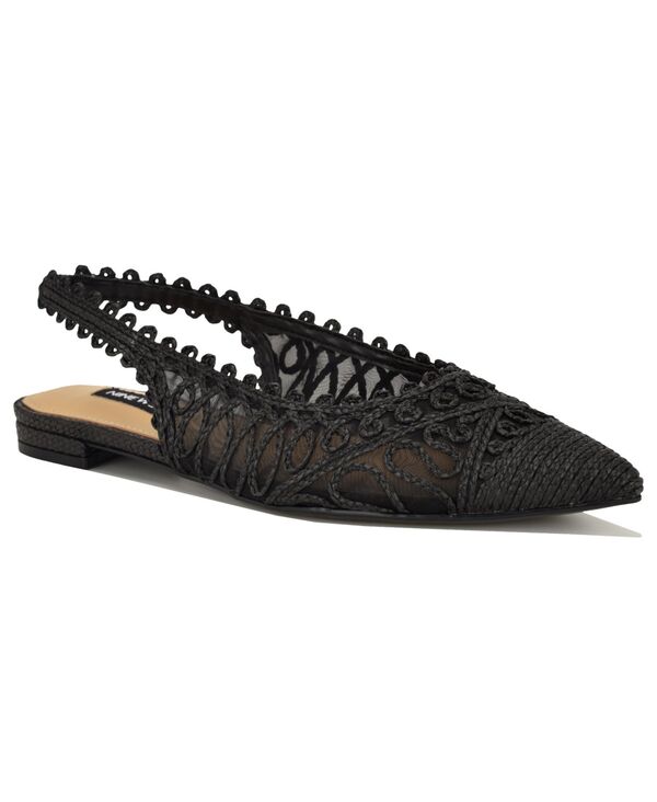 ナインウェスト レディース シューズ パンプス Nine West Women\u0027s Jovias Pointed Toe Slingback Dress Flats Black 黒いこと