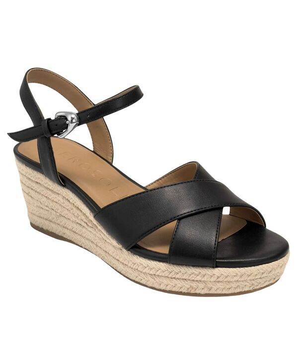 エアロソールズ レディース シューズ サンダル Aerosoles Women\u0027s Casarina Open Toe Wedge Sandals Black 黒いこと