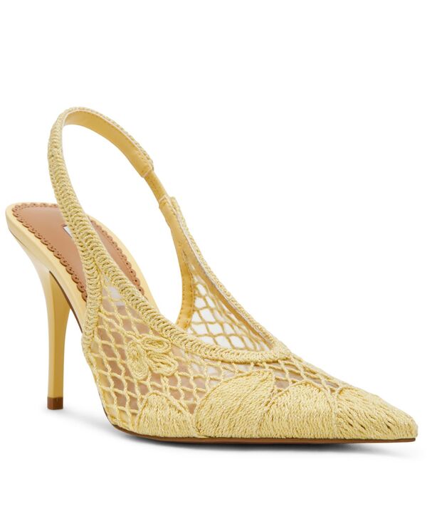 スティーブ マデン レディース シューズ パンプス Steve Madden Women\u0027s Andromeda-Crochet Pointed Toe Slingback Pumps Yellow Crochet 黄色