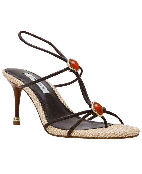 スティーブ マデン レディース シューズ サンダル 踵 Steve Madden Women\u0027s Ramostrappy Embellished Stiletto Heel Dressandals Brown Multi 赤銅色