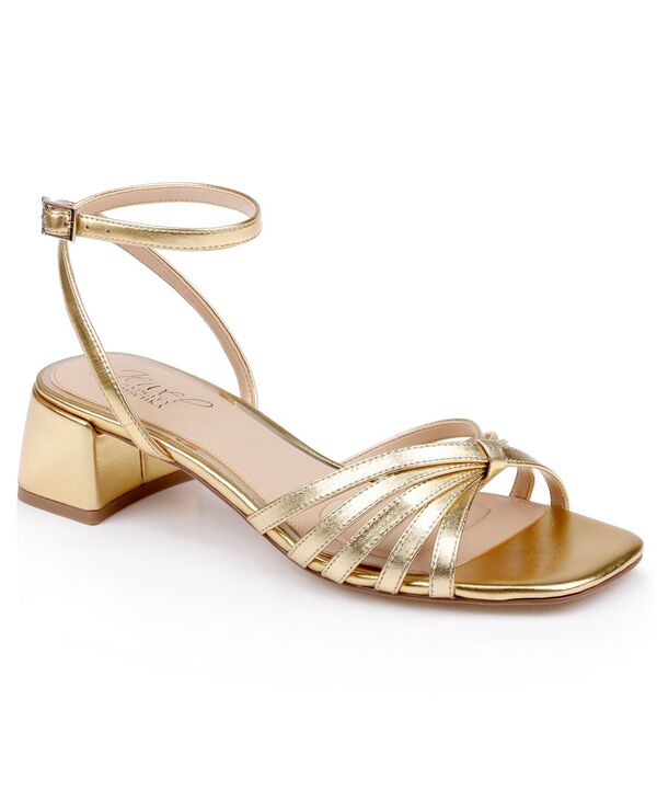 ジュウェルダグレイミシュカ レディース シューズ サンダル Jewel Badgley Mischka Women\u0027s Pasco Square Toe Dressandals Gold Leather ゴールド