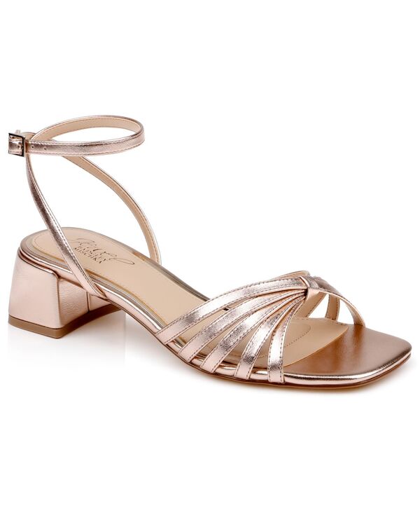 ジュウェルダグレイミシュカ レディース シューズ サンダル Jewel Badgley Mischka Women\u0027s Pasco Square Toe Dressandals Rosegold Leather