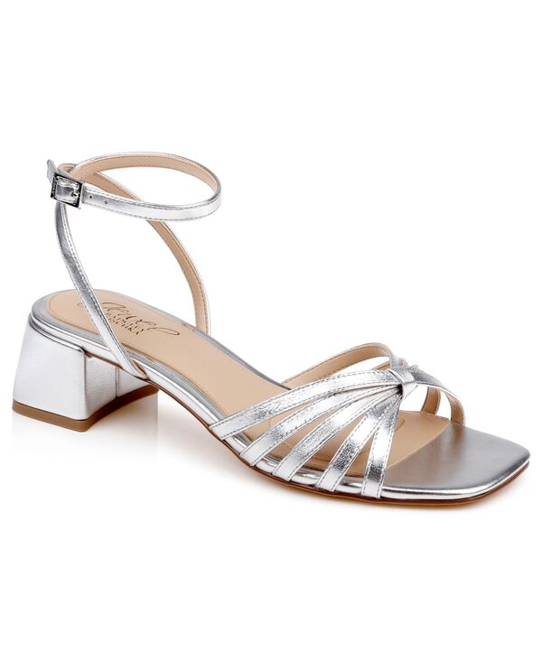 ジュウェルダグレイミシュカ レディース シューズ サンダル Jewel Badgley Mischka Women\u0027s Pasco Square Toe Dressandalsilver Leather しろがね色