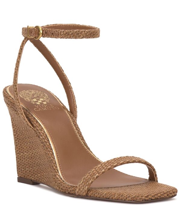 ヴィンスカムート レディース シューズ サンダル Vince Camuto Women\u0027s Ambee Square Toe Wedge Sandals Golden Walnut Raffia
