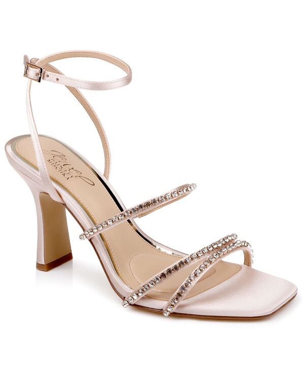 ジュウェルダグレイミシュカ レディース シューズ サンダル Jewel Badgley Mischka Women\u0027s Paulette Square Toe Dressandals Champagne Satin 三鞭酒