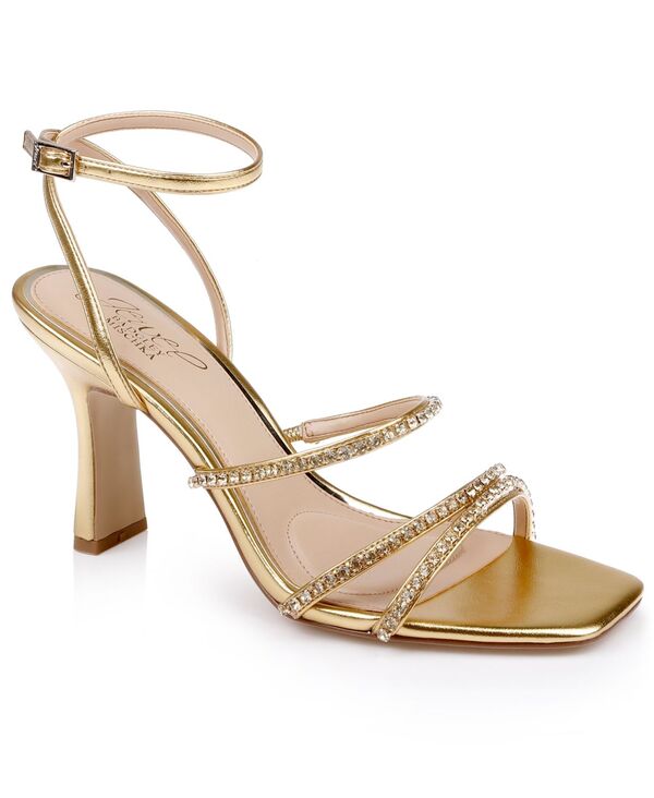 ジュウェルダグレイミシュカ レディース シューズ サンダル Jewel Badgley Mischka Women\u0027s Paulette Square Toe Dressandals Gold Metallic ゴールド