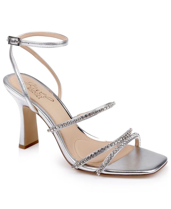 ジュウェルダグレイミシュカ レディース シューズ サンダル Jewel Badgley Mischka Women\u0027s Paulette Square Toe Dressandalsilver Metallic しろがね色