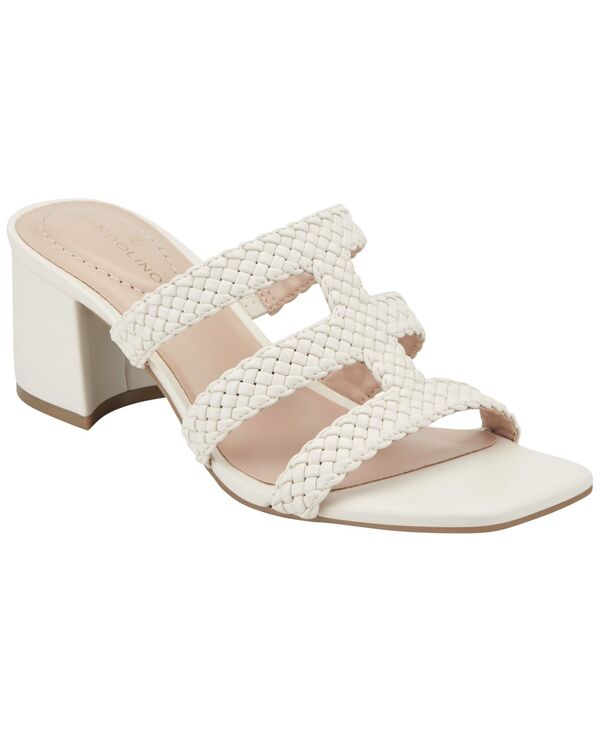 バンドリーノ レディース シューズ サンダル 踵 Bandolino Women\u0027s Mumm Woven Block Heel Dressandals Ivory 象牙色
