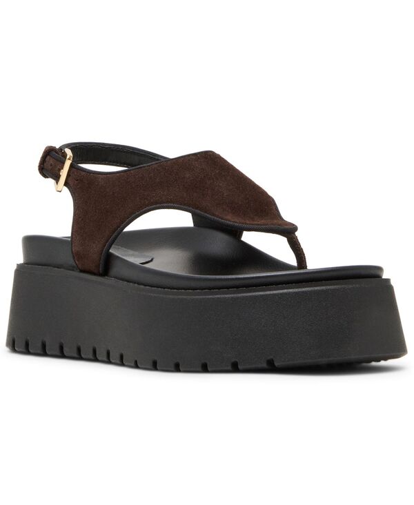 スティーブ マデン レディース シューズ サンダル Steve Madden Women\u0027s Tabor Hooded Flatform Thong Sandals Brown Suede 赤銅色