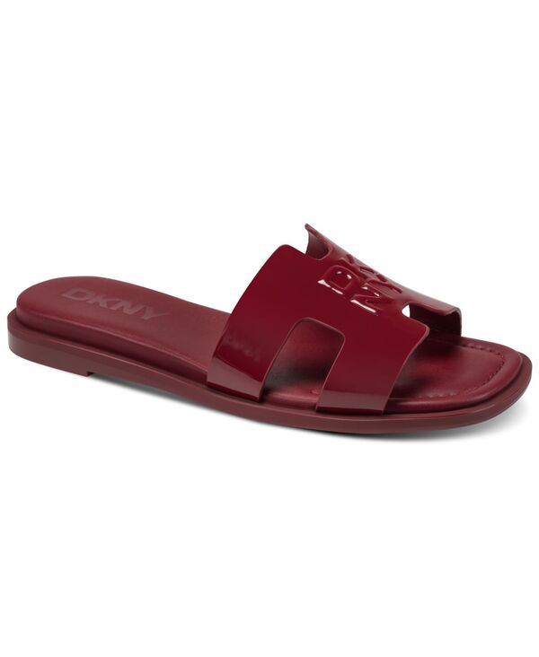 ダナ キャラン ニューヨーク州 レディース シューズ サンダル DKNY Women\u0027s Columba Slide Flat Sandals Ruby Red Patent 赤いこと