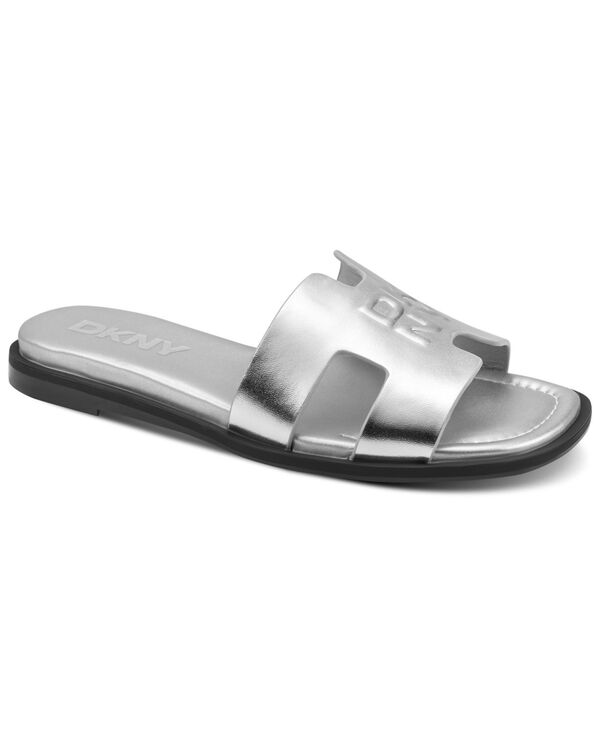 ダナ キャラン ニューヨーク州 レディース シューズ サンダル DKNY Women\u0027s Columba Slide Flat Sandalsilver Metallic しろがね色