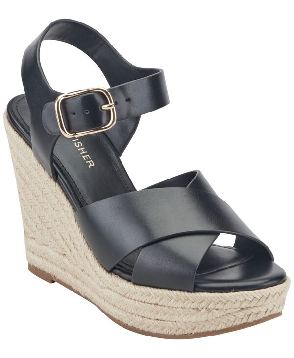 マークフィッシャー レディース シューズ サンダル Marc Fisher Women\u0027s Hervespadrille High Wedge Sandals Black 黒いこと