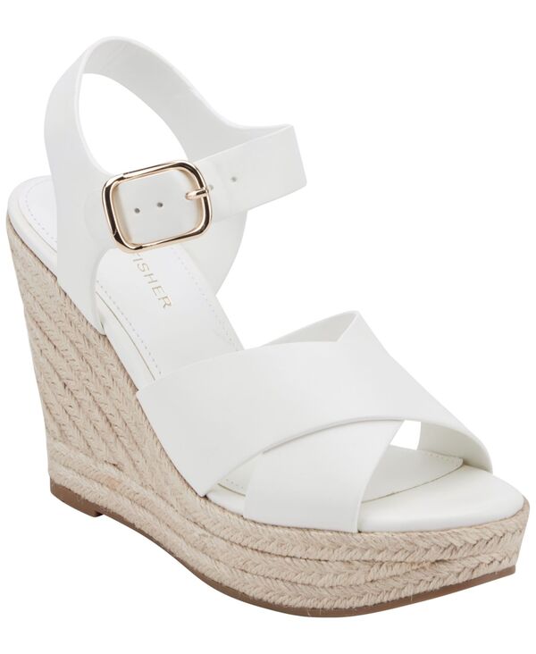 マークフィッシャー レディース シューズ サンダル Marc Fisher Women\u0027s Hervespadrille High Wedge Sandals White 白いこと