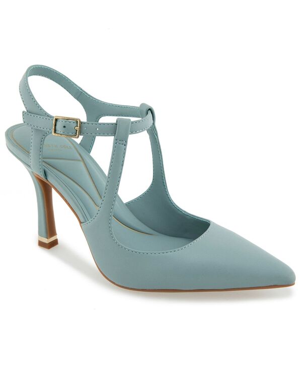 ケネスコール レディース シューズ サンダル アンクル Kenneth Cole New York Women\u0027s Romi Ankle Slingback Pumps Ice Blue Leather 青色