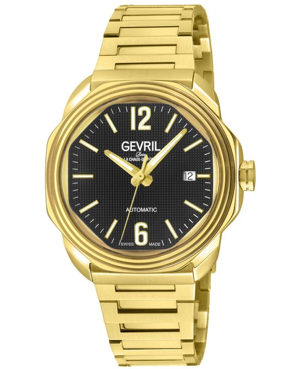 ジェビル メンズ 付属物 ウオッチ Gevril Men\u0027s Roosevelt Swiss Automatic IP Bracelet Watch No Color