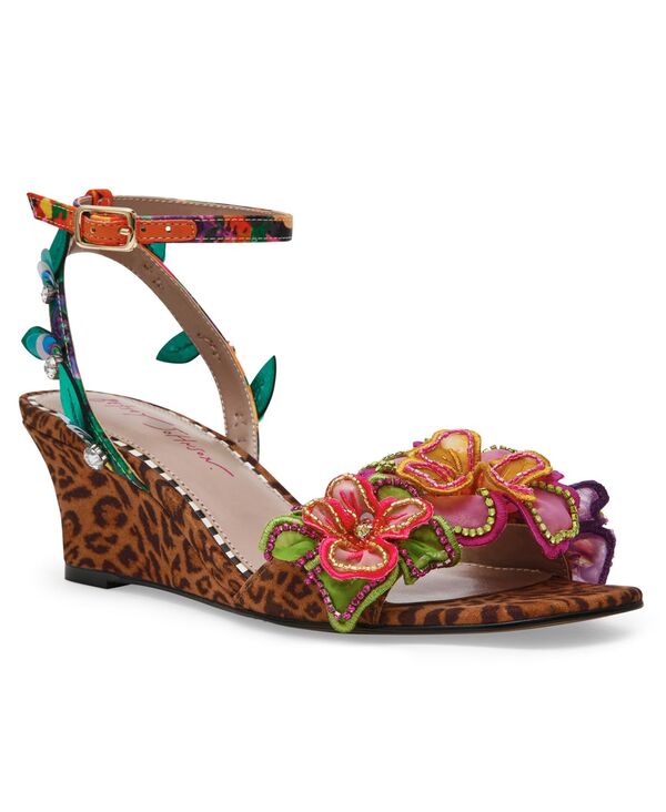 ベッツィジョンソン レディース シューズ サンダル Betsey Johnson Women\u0027spenser Flower Wedge Sandals Leopard Multi マルチ色合い