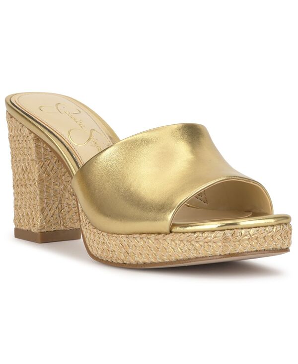 ジェシカシンプソン レディース シューズ サンダル 踵 Jessica Simpson Women\u0027s Elyzza Block Heel Dressandals Gold Metallic ゴールド