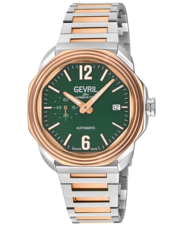 ジェビル メンズ 付属物 ウオッチ Gevril Men\u0027s Roosevelt Swiss Automatic Two tone IPRG/SS Bracelet Watch No Color