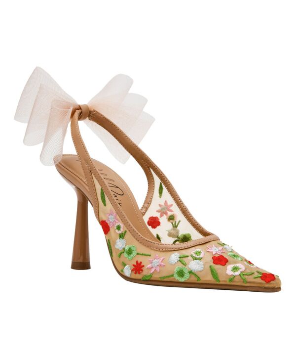 ワイルド 二人組 レディース シューズ パンプス メッシュ Wild Pair Women\u0027s Anaiis Mesh Slingback Pumps Nude Floral Mesh