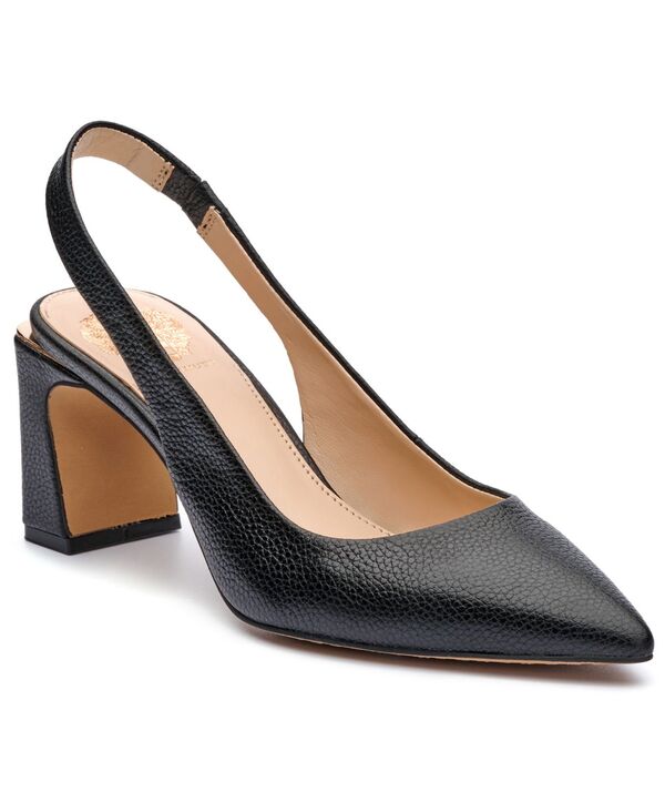 ヴィンスカムート レディース シューズ パンプス Vince Camuto Women\u0027s Hamden Slingback Pumps Black Leather 黒いこと
