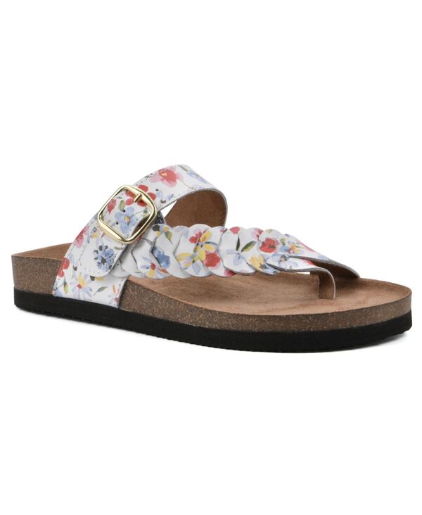 白いことお山 レディース シューズ サンダル White Mountain Women\u0027s Happier Footbedsandals White Multi Leather 白いこと