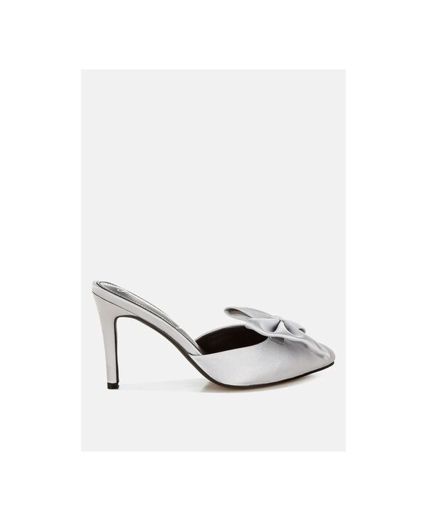ロンドンラグ レディース シューズ パンプス London Rag Women\u0027sidonie Bow Detail Stiletto Mulesilver しろがね色
