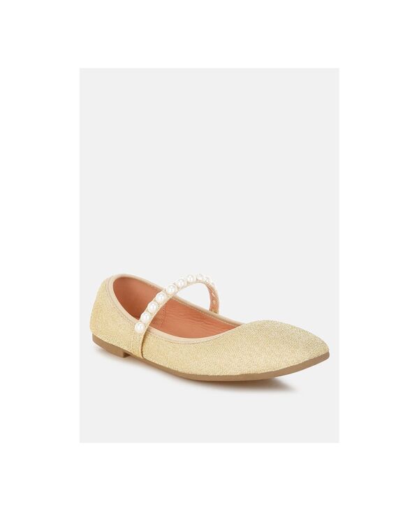 ロンドンラグ レディース シューズ パンプス London Rag Womens Corphee Pearl Strapped Glitter Ballerinas Gold glitter ゴールド