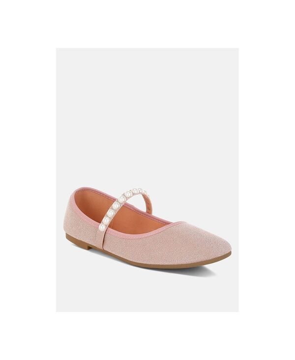 ロンドンラグ レディース シューズ パンプス London Rag Womens Corphee Pearl Strapped Glitter Ballerinas Pink glitter サクラ色