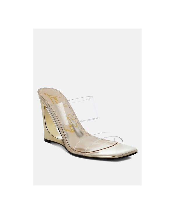 ロンドンラグ レディース シューズ サンダル 踵 London Rag Women\u0027s Zelene Fantasy Wedge Heel Clear Sandals Gold synthetic ゴールド