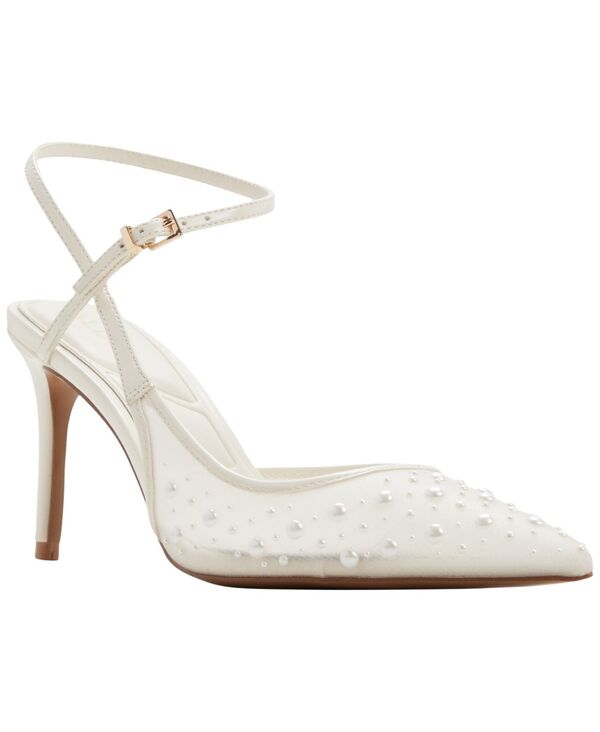 アルド レディース シューズ パンプス 非対称 ALDO Women\u0027s Kymmberly Asymmetric Pointed Toe Pumps White Pearl Mesh 白いこと