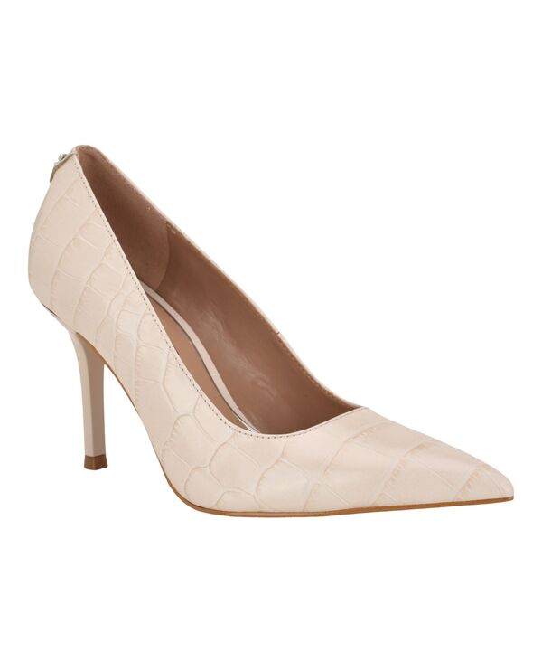 ゲス レディース シューズ パンプス 踵 GUESS Women\u0027s Prindy Square Topline Pointed Toe Fashion Heel Ivory Croco Leather 象牙色
