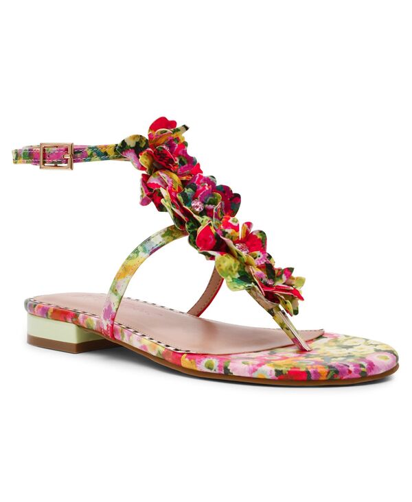 ベッツィジョンソン レディース シューズ サンダル 御花柄 御花 Betsey Johnson Women\u0027s Kenedy Floral Gladiatoround Toe Sandals Green Floral Multi 緑であること