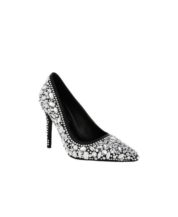 ロンドンラグ レディース シューズ サンダル London Rag Womens Iceout Diamante and Rhinestonembellishments Pumps Black metallic faux leather 黒いこと