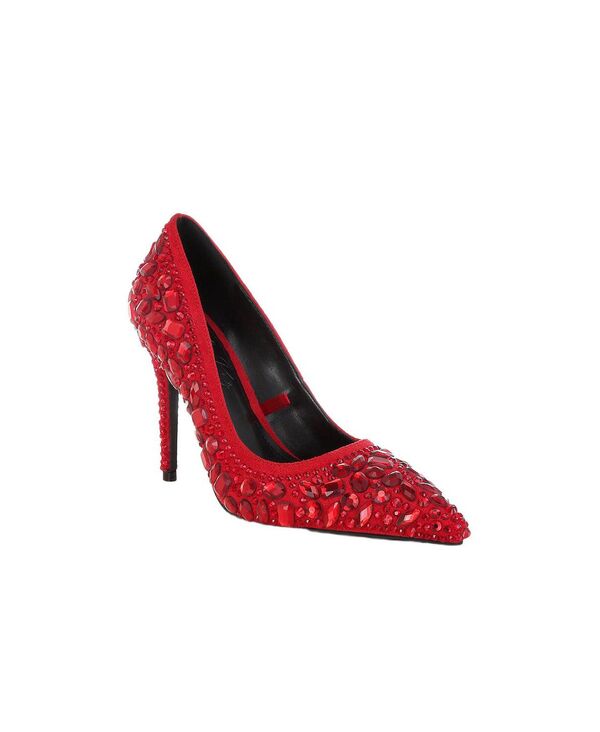 ロンドンラグ レディース シューズ サンダル London Rag Womens Iceout Diamante and Rhinestonembellishments Pumps Red metallic faux leather 赤いこと