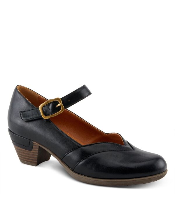 パトリシア レディース シューズ パンプス なめし革 Patrizia Maryneah Mary Jane with Adjustable Hook Loop Leather Vamp Black 黒いこと