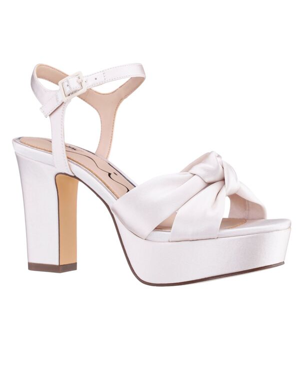 ニナ レディース シューズ サンダル プラットホーム 踵 Nina Women\u0027s Floren Platform Block Heel Sandals Ivory Satin 象牙色