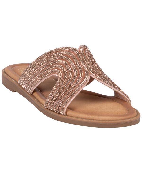 ジーシーシューズ レディース サンダル GC Shoes Women\u0027s Carlinembellished Flat Sandals Rose Gold ゴールド
