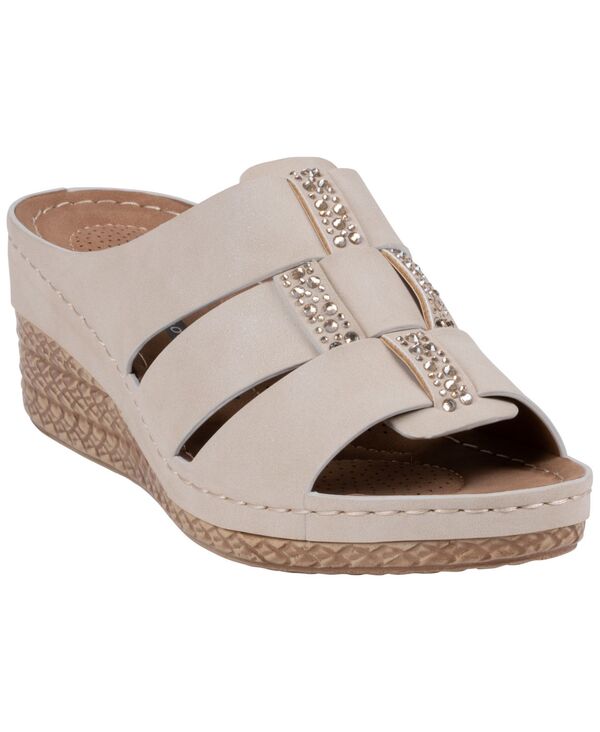 ジーシーシューズ レディース サンダル GC Shoes Women\u0027s Montembellished Wedge Sandals Beige ベージュ