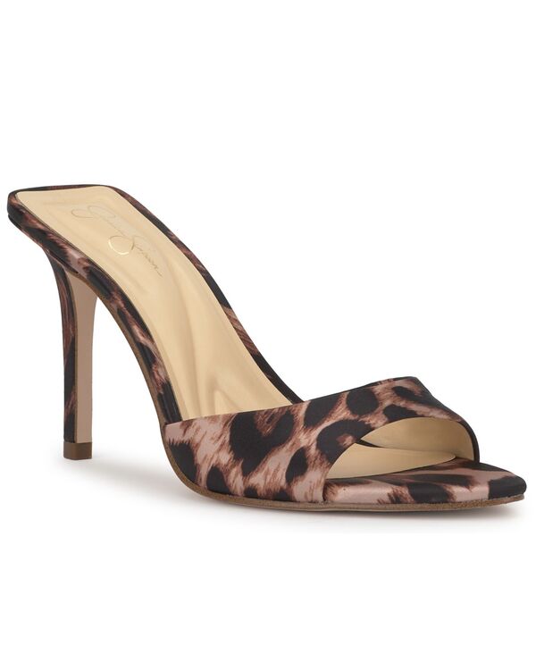 ジェシカシンプソン レディース シューズ サンダル Jessica Simpson Women\u0027s Dravie Stiletto Dressandals Naturaleopard Satin 毛の荒物