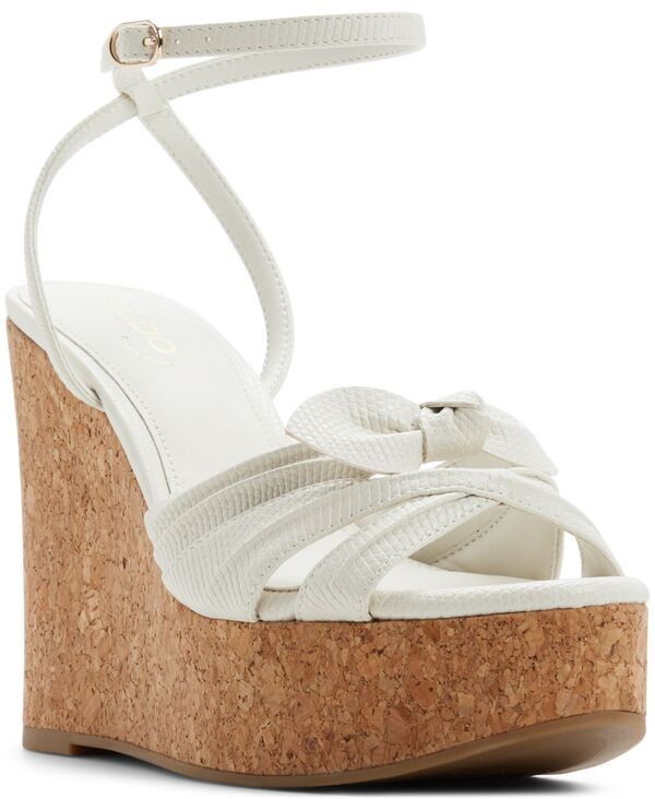 アルド レディース シューズ サンダル プラットホーム ALDO Women\u0027s Tainah Platform Wedge Sandals Embossed Lizard White/Bone 白いこと
