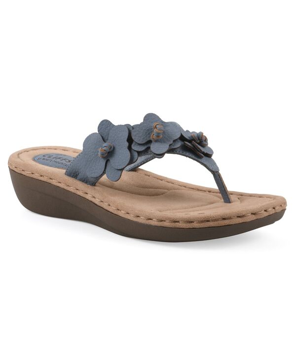 クリフバイホワイトマウンテン レディース シューズ サンダル お花柄 お花 Cliffs by White Mountain Women\u0027s Cassilia Floral Wedge Sandals Periwinkle Sueded Smooth