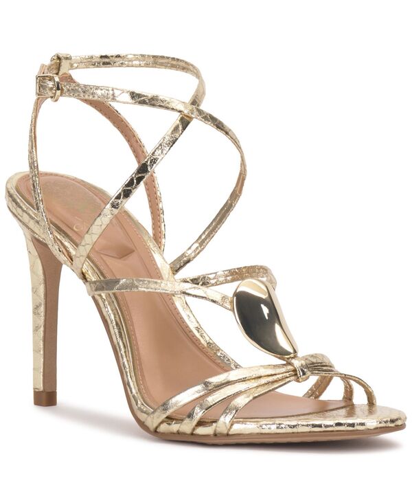 ヴィンスカムート レディース シューズ サンダル 踵 Vince Camuto Women\u0027s Arlein Embellished Strappy High-Heel Dressandals Gold Snake Metallic ゴールド