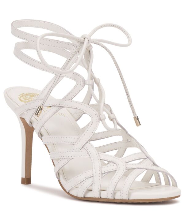 ヴィンスカムート レディース シューズ サンダル スピード競技 Vince Camuto Women\u0027s Tilly Lace-Up Cagedressandals Bianco Leather